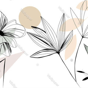 MinimalisticDecor.com-Floral Lines Wallpaper Mural - Enhance your Space