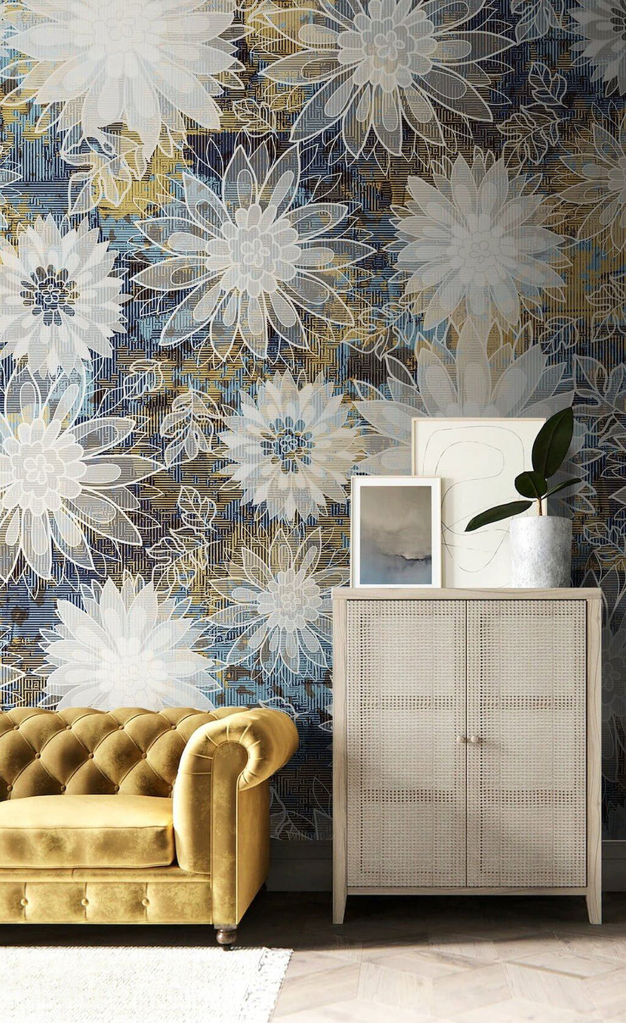 MinimalisticDecor.com-Floral Meet Wallpaper Mural
