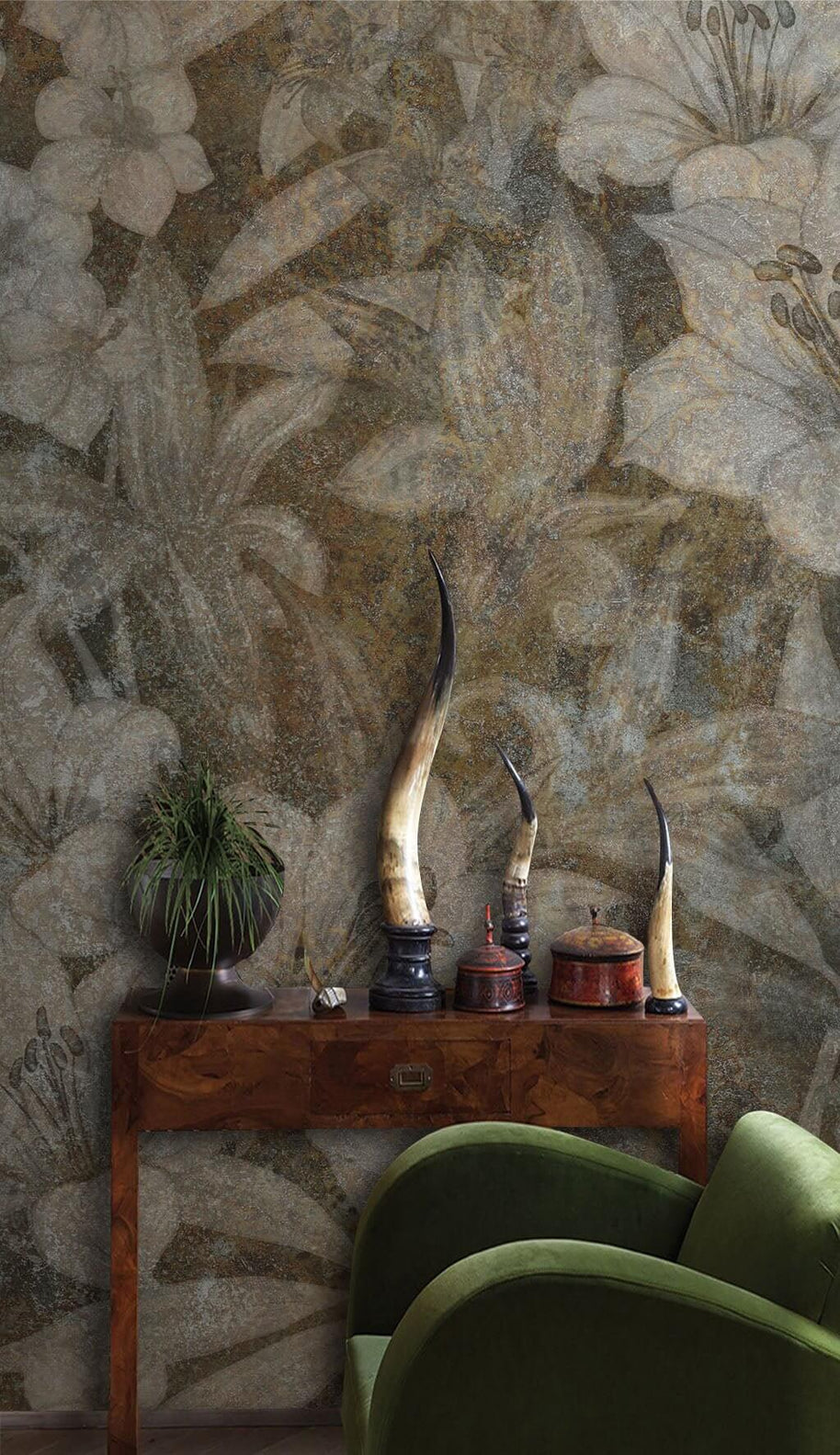 MinimalisticDecor.com-Floral Mist Wallpaper Mural
