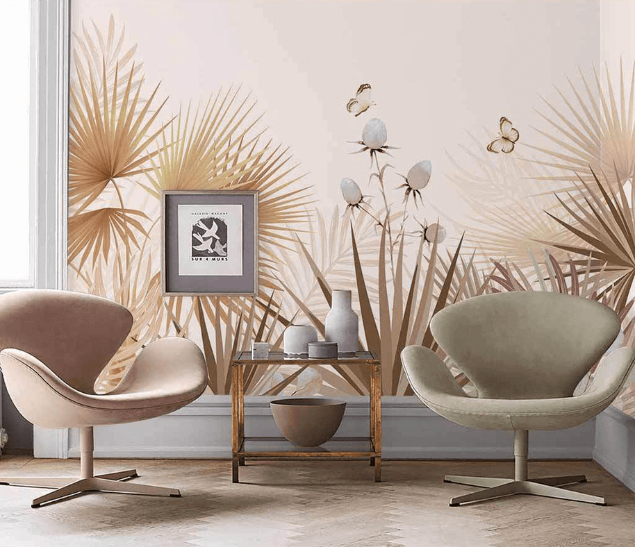 MinimalisticDecor.com-Floral Plants Elegant Theme – Tropical Wallpaper Murals