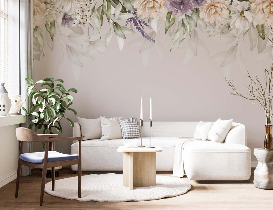 MinimalisticDecor.com-Floral Wallpaper Mural: Transform your space with elegance