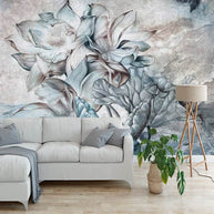 MinimalisticDecor.com-Floral Wallpaper Mural - Tropical Retro Theme