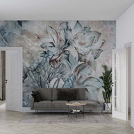 MinimalisticDecor.com-Floral Wallpaper Mural - Tropical Retro Theme