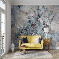 MinimalisticDecor.com-Floral Wallpaper Mural - Tropical Retro Theme