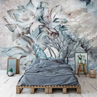 MinimalisticDecor.com-Floral Wallpaper Mural - Tropical Retro Theme
