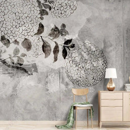 MinimalisticDecor.com-Flowers Rush Sketch Wallpaper Mural