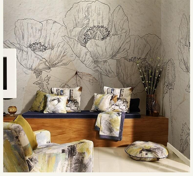 MinimalisticDecor.com-Flowers Wallpaper Mural: Vibrant Floral Designs for Walls