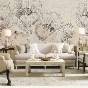 MinimalisticDecor.com-Flowers Wallpaper Mural: Vibrant Floral Designs for Walls