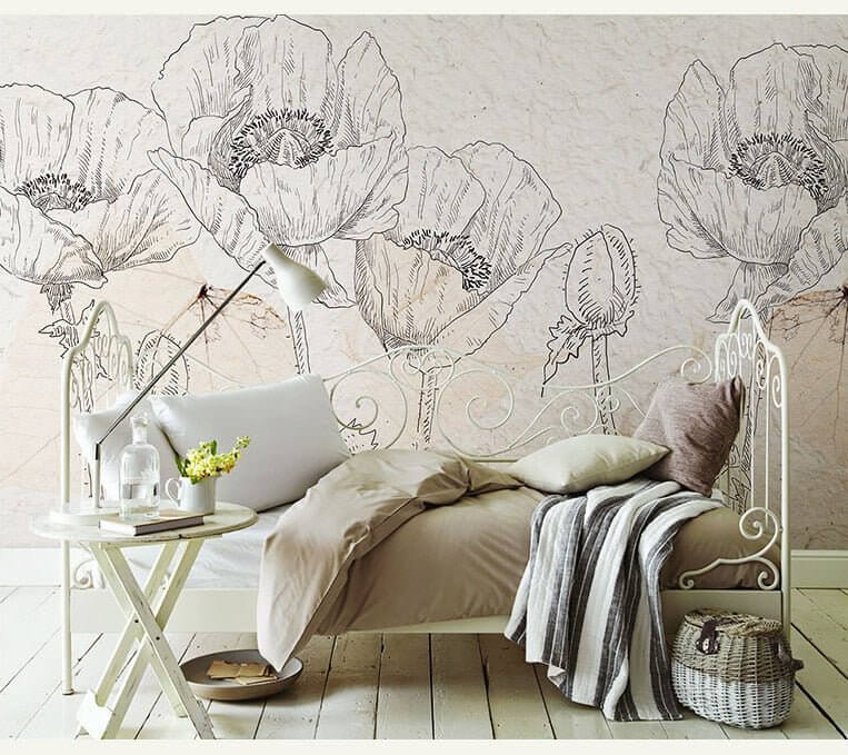 MinimalisticDecor.com-Flowers Wallpaper Mural: Vibrant Floral Designs for Walls