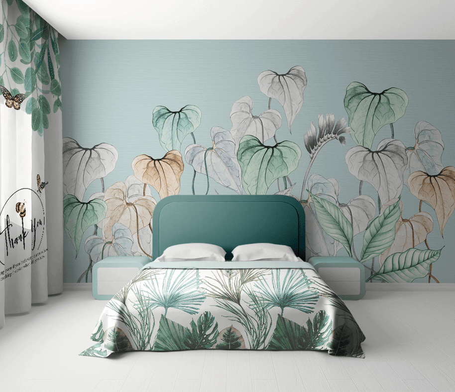 MinimalisticDecor.com-Flowers with Stem Wallpaper Murals: Stunning Wall Decor