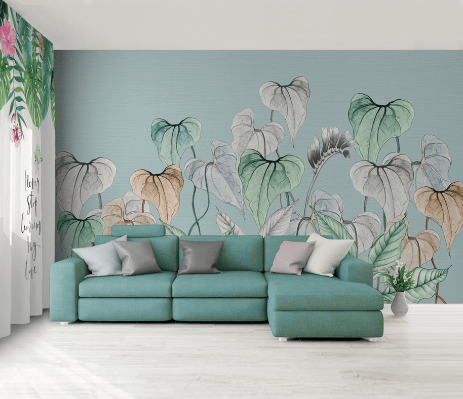 MinimalisticDecor.com-Flowers with Stem Wallpaper Murals: Stunning Wall Decor