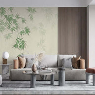 MinimalisticDecor.com-Foggy Green Leaf Wallpaper for Home Wall Decor