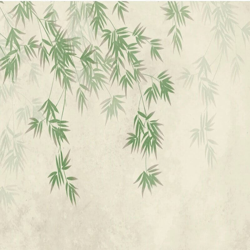 MinimalisticDecor.com-Foggy Green Leaf Wallpaper for Home Wall Decor