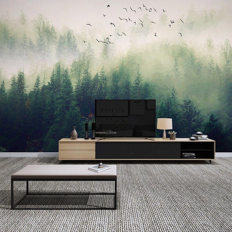 MinimalisticDecor.com-Forest Birds Wallpaper: Stunning Nature Design