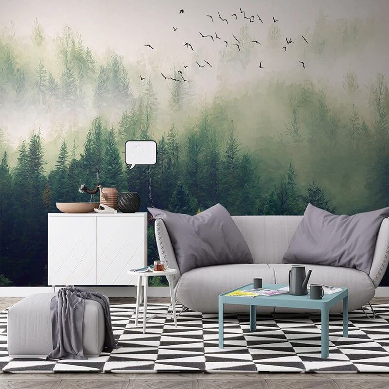 MinimalisticDecor.com-Forest Birds Wallpaper: Stunning Nature Design