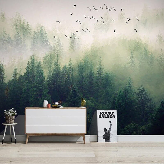 MinimalisticDecor.com-Forest Birds Wallpaper: Stunning Nature Design