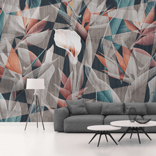 MinimalisticDecor.com-Geometric Floral Wallpaper Murals: Perfect for Modern Décor