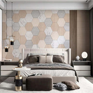 MinimalisticDecor.com-Geometric Hexagon Wallpaper for Home Wall Decor