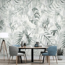 MinimalisticDecor.com-Geometric Leafs Design - Tropical Wallpaper Murals