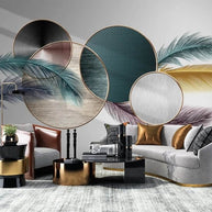 MinimalisticDecor.com-Geometric Leafs Wallpaper: Transform Your Space