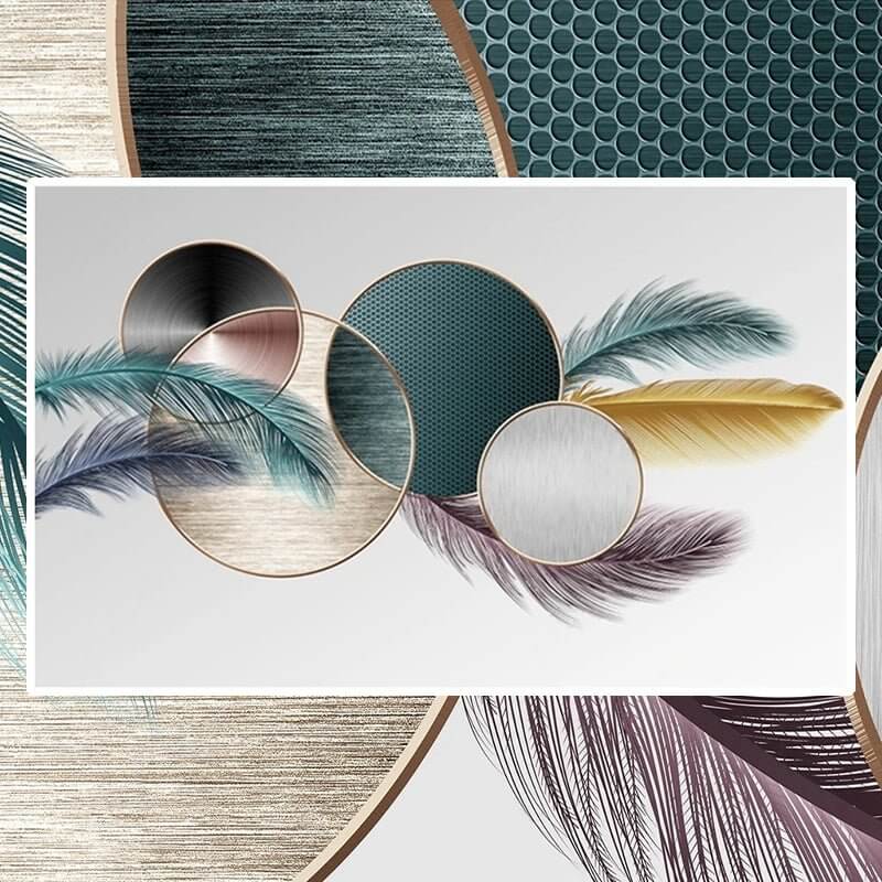 MinimalisticDecor.com-Geometric Leafs Wallpaper: Transform Your Space