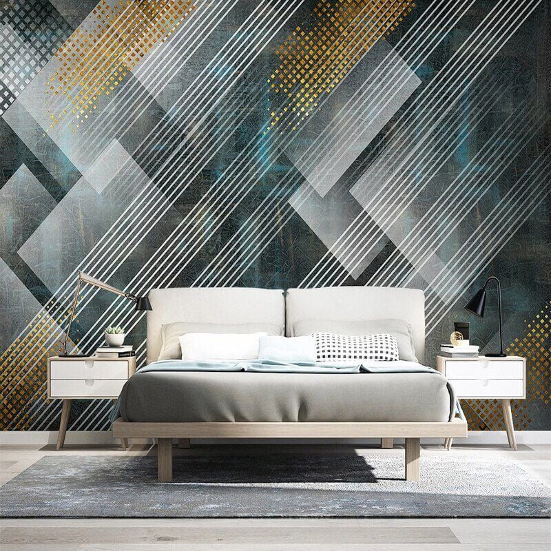 MinimalisticDecor.com-Geometric Lines Wallpaper for Home Wall Decor