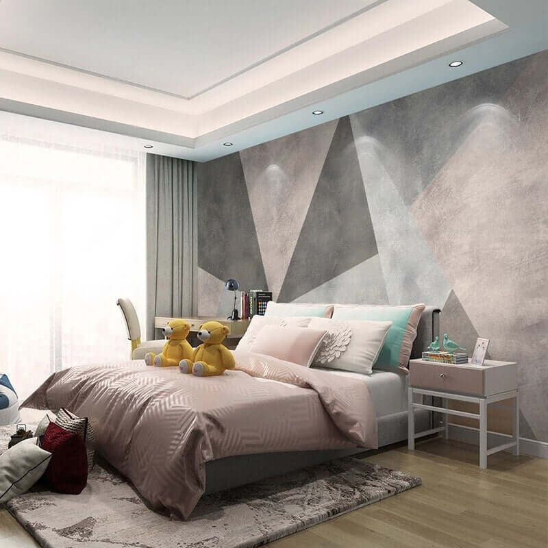 MinimalisticDecor.com-Geometric Shapes Wallpaper Mural: Transform Your Space