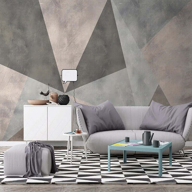 MinimalisticDecor.com-Geometric Shapes Wallpaper Mural: Transform Your Space