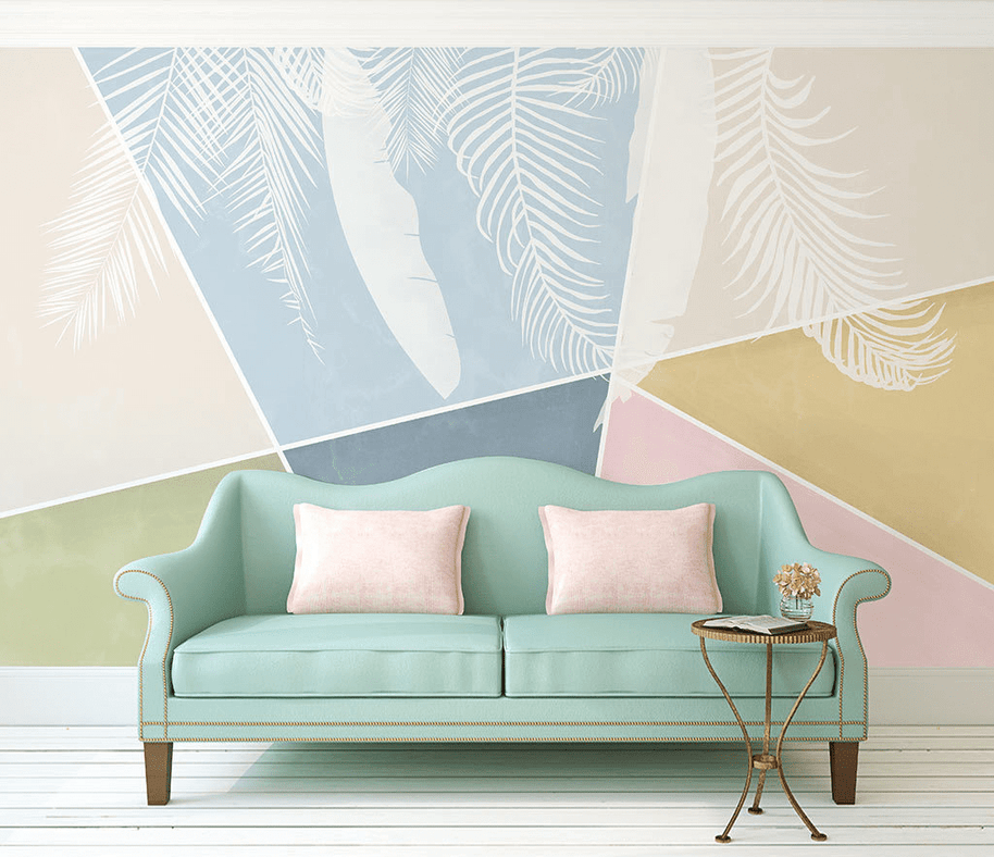 MinimalisticDecor.com-Geometric Soft Colours Wallpaper Murals