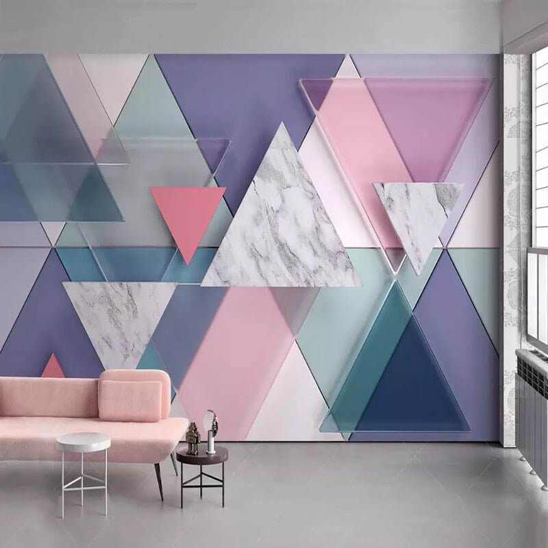 MinimalisticDecor.com-Geometric Triangle Wallpaper for Home Wall Decor