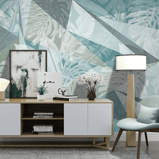 MinimalisticDecor.com-Geometric Triangular leafs Wallpaper Murals