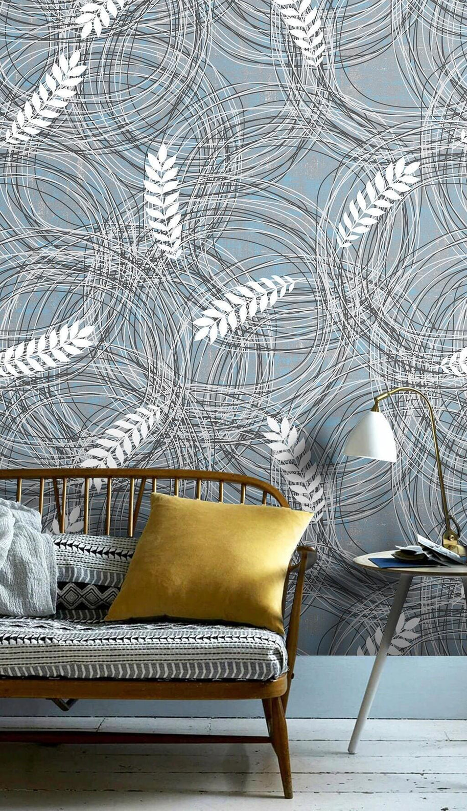 MinimalisticDecor.com-Geometric White Grains Wallpaper Mural