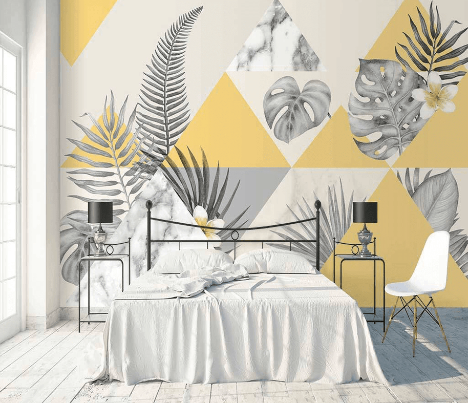 MinimalisticDecor.com-Geometric Yellows Wallpaper Murals