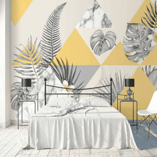 MinimalisticDecor.com-Geometric Yellows Wallpaper Murals