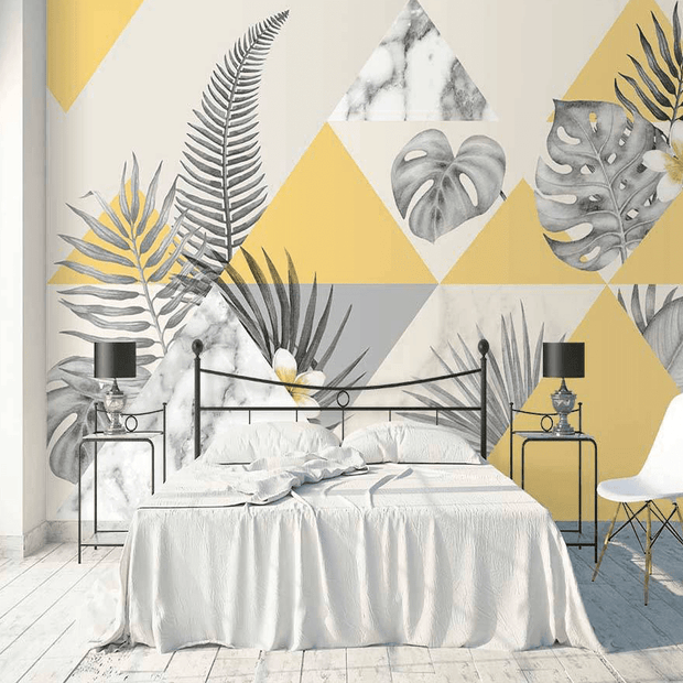 MinimalisticDecor.com-Geometric Yellows Wallpaper Murals
