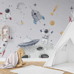 MinimalisticDecor.com-Get in Space Astronaut: Kids Room Wallpaper Mural