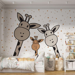 MinimalisticDecor.com-Giraffe Family: Baby Nursery Wallpaper Mural