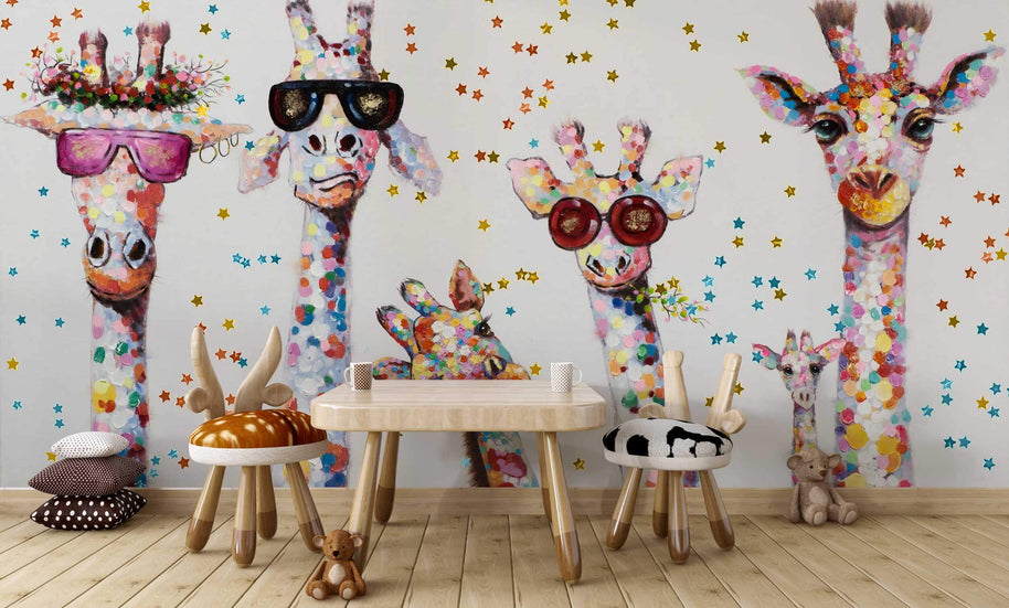 MinimalisticDecor.com-Giraffe Wallpaper Mural: Transform Your Space