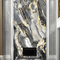MinimalisticDecor.com-Gold & Black Stone Design - Marble Wallpaper Murals