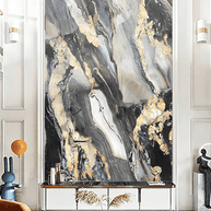 MinimalisticDecor.com-Gold & Black Stone Design - Marble Wallpaper Murals