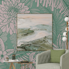MinimalisticDecor.com-Green Blossom Flowers Wallpaper Murals - Stunning Wall Decor