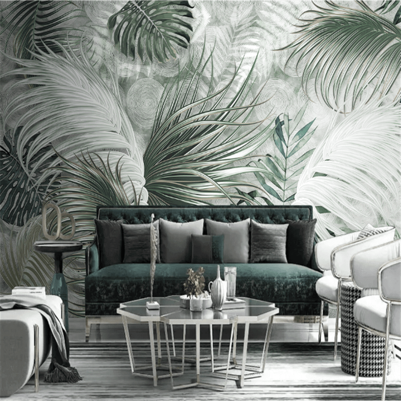 MinimalisticDecor.com-Green Haven Living Room Wall Mural