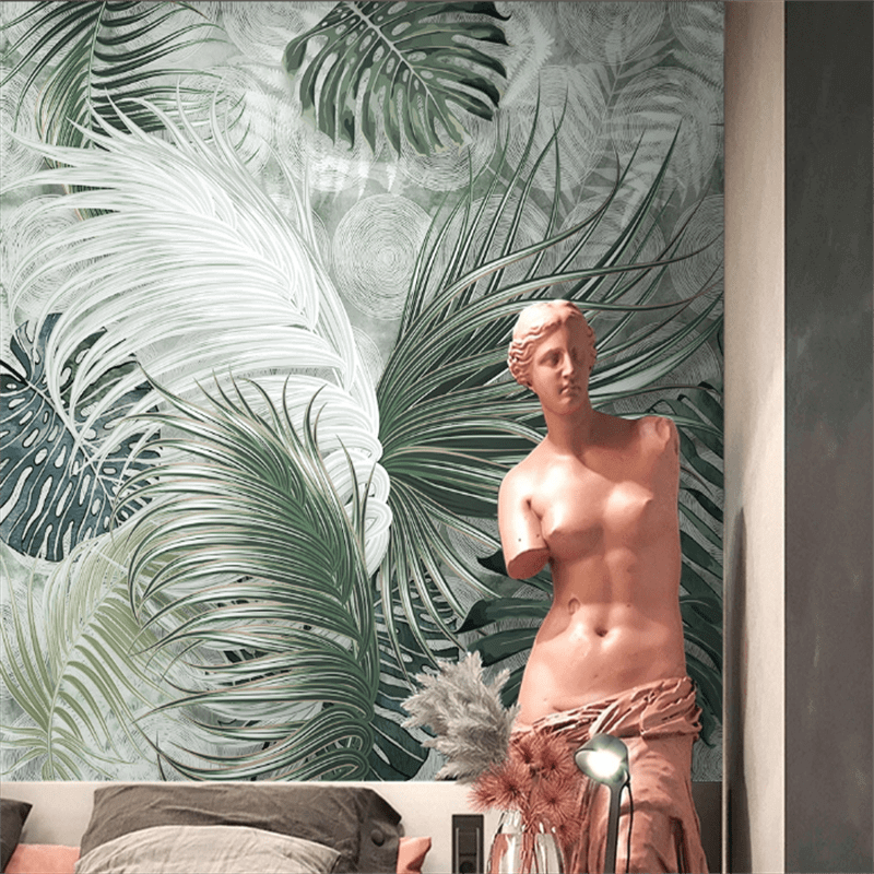 MinimalisticDecor.com-Green Haven Living Room Wall Mural