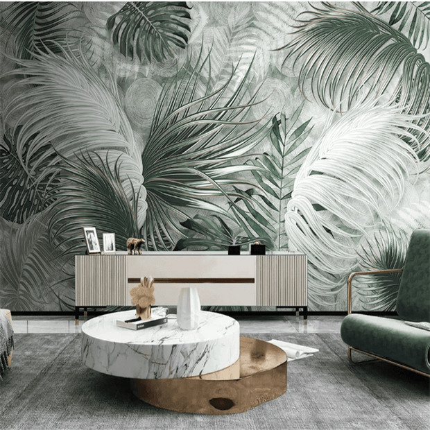 MinimalisticDecor.com-Green Haven Living Room Wall Mural