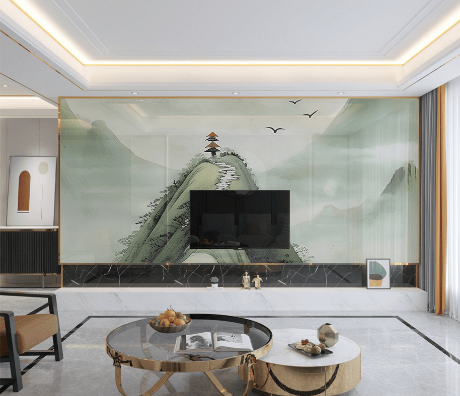 MinimalisticDecor.com-Green Hill Wallpaper Murals: Revitalize Your Space