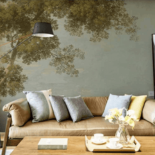 MinimalisticDecor.com-Green in Morning Shadow – Tree Wallpaper Murals
