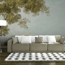 MinimalisticDecor.com-Green in Morning Shadow – Tree Wallpaper Murals