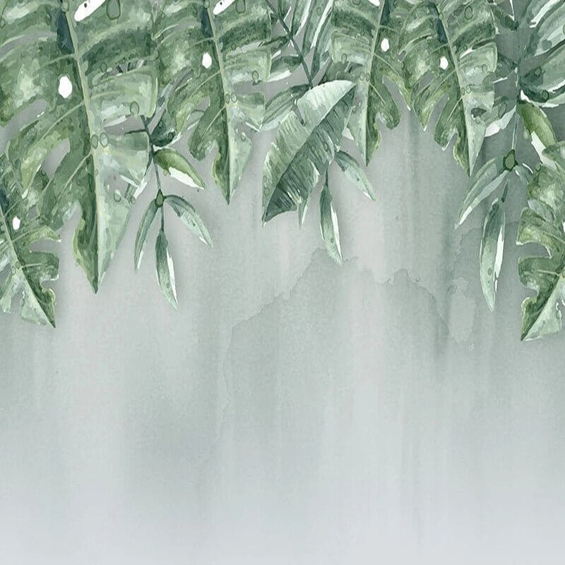 MinimalisticDecor.com-Green Leaf Wallpaper for Home Wall Decor