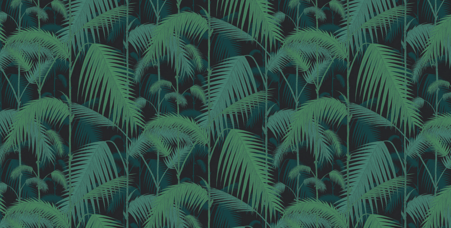 MinimalisticDecor.com-Green Palm Leaves Wallpaper