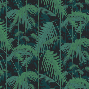 MinimalisticDecor.com-Green Palm Leaves Wallpaper